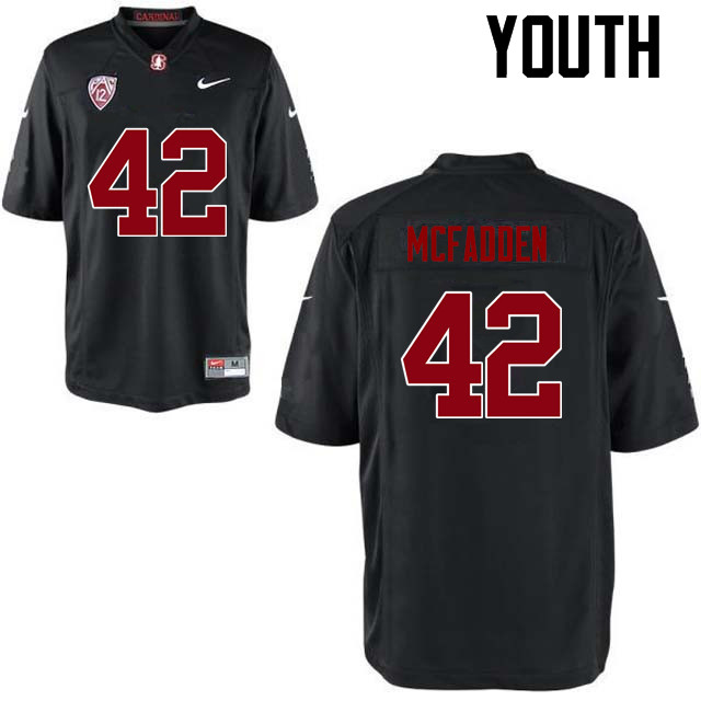Youth Stanford Cardinal #42 Pat McFadden College Football Jerseys Sale-Black - Click Image to Close